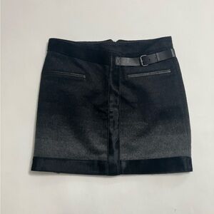 HELMUT LANG calf fur lamb leather mini skirt